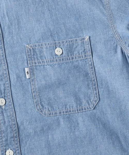 Salt&Pepper（ソルトアンドペッパー）の「【Salt&Pepper】半袖ワークシャツ（シャツ/ブラウス・メンズ・ライトインディゴブルー/ホワイト/ダークインディゴブルー・S/XL/M/L）」の8枚目の写真