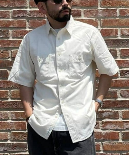 Salt&Pepper（ソルトアンドペッパー）の「【Salt&Pepper】半袖ワークシャツ（シャツ/ブラウス・メンズ・ライトインディゴブルー/ホワイト/ダークインディゴブルー・S/XL/M/L）」の18枚目の写真