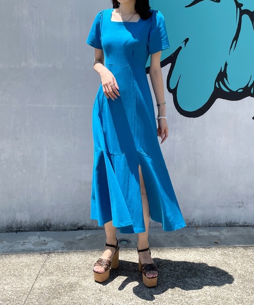 one way（ワンウェイ）の「バックオープンワンピース（ワンピース・レディース・ベージュ/ブラック/ブルー・FREE）」の4枚目の写真