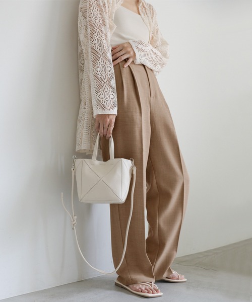 ハイウエストセンタープレススラブスラックス（スラックス