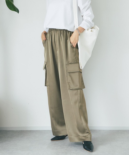 新入荷 RIVE DROITE（リヴドロワ）の「MONN.:. (モン)/サテンカーゴ パンツ