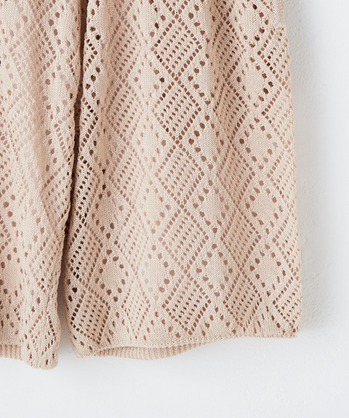 WHIMSIC（ウィムジック）の「【UNISEX/SET UP対応】メッシュジャガードニットショートパンツ（その他パンツ・メンズ・アイボリー/チャコールグレー・FREE）」の13枚目の写真