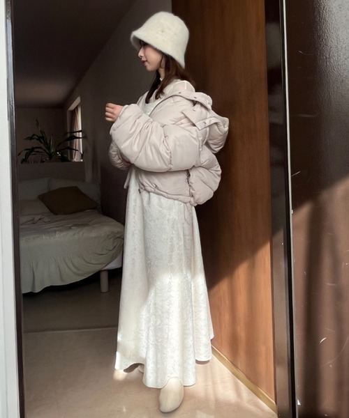 one after another NICE CLAUP(ワンアフターアナザーナイスクラップ)の「【フードの取り外し可能】ショートフェイクダウンジャケット(ダウンジャケット/コート・レディース・ピンク/アイボリー/ライトベージュ/ブラック・FREE)」の18枚目の写真