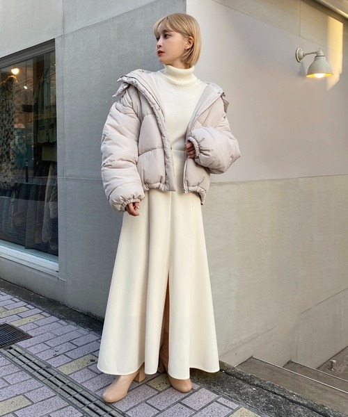 one after another NICE CLAUP(ワンアフターアナザーナイスクラップ)の「【フードの取り外し可能】ショートフェイクダウンジャケット(ダウンジャケット/コート・レディース・ピンク/アイボリー/ライトベージュ/ブラック・FREE)」の16枚目の写真