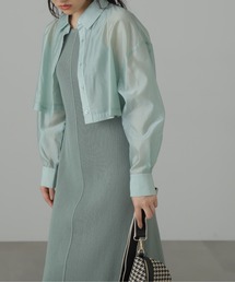 FREE'S MART | ◆シアーシャツ×ニットタンクワンピースセット(ワンピース)