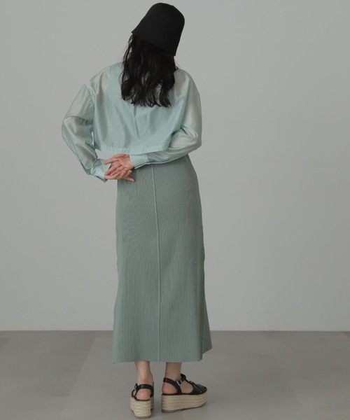 FREE'S MART（フリーズマート）の「◆シアーシャツ×ニットタンクワンピースセット（ワンピース・レディース・ベージュ/ブラック/グリーン・SMALL/MEDIUM）」の7枚目の写真