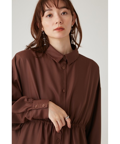 emmi(エミ)の「【emmi atelier】ウエストドロストデザインシャツ(シャツ/ブラウス・レディース・ライトベージュ/オフホワイト/ブラウン・FREE)」の9枚目の写真