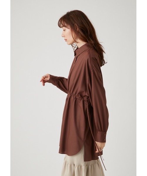 emmi(エミ)の「【emmi atelier】ウエストドロストデザインシャツ(シャツ/ブラウス・レディース・ライトベージュ/オフホワイト/ブラウン・FREE)」の5枚目の写真