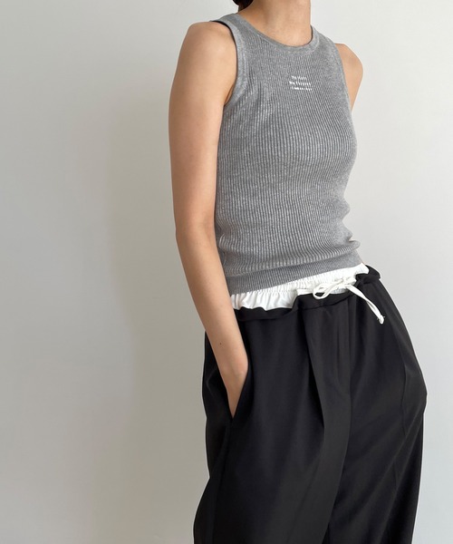 CANAL JEAN(キャナルジーン)の「smileyranna "No Rain No Flowers"ニットタンクトップ(タンクトップ・レディース・ホワイト/グレー/ブラック・ONE SIZE)」の11枚目の写真