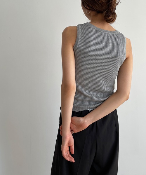 CANAL JEAN(キャナルジーン)の「smileyranna "No Rain No Flowers"ニットタンクトップ(タンクトップ・レディース・ホワイト/グレー/ブラック・ONE SIZE)」の12枚目の写真