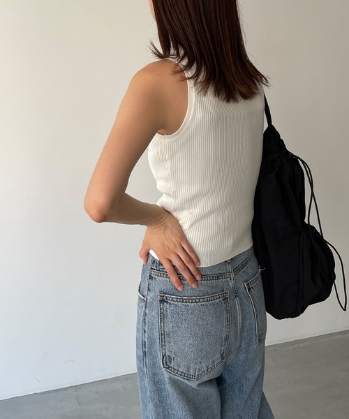 CANAL JEAN(キャナルジーン)の「smileyranna "No Rain No Flowers"ニットタンクトップ(タンクトップ・レディース・ホワイト/グレー/ブラック・ONE SIZE)」の9枚目の写真