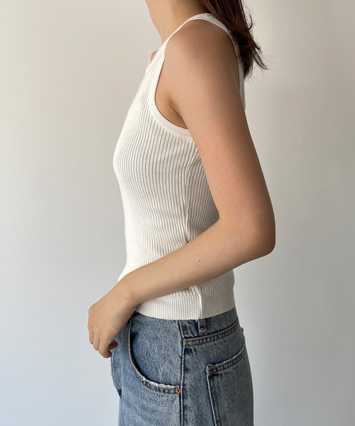 CANAL JEAN(キャナルジーン)の「smileyranna "No Rain No Flowers"ニットタンクトップ(タンクトップ・レディース・ホワイト/グレー/ブラック・ONE SIZE)」の16枚目の写真