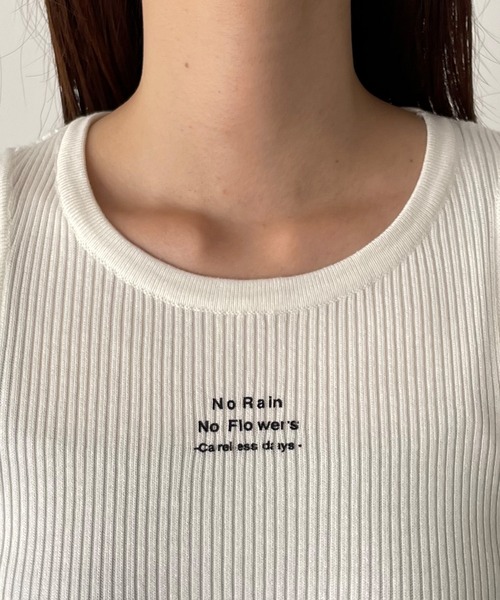 CANAL JEAN(キャナルジーン)の「smileyranna "No Rain No Flowers"ニットタンクトップ(タンクトップ・レディース・ホワイト/グレー/ブラック・ONE SIZE)」の18枚目の写真