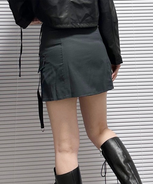 Chick(チック)の「Mini Cargo Skirt / カーゴミニスカート(スカート・レディース・ブラック/グレー/ブラック×ホワイト・L/M/S)」の18枚目の写真