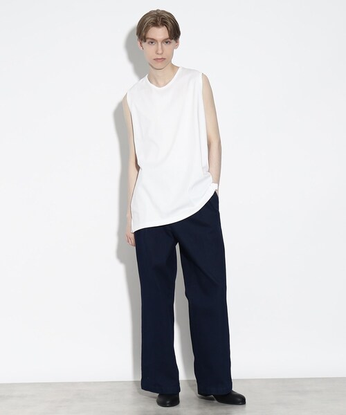 tk.TAKEO KIKUCHI(ティーケータケオキクチ)の「ハイゲージスムースロングタンクトップ(タンクトップ・メンズ・ホワイト/ブラック・02/03)」の8枚目の写真