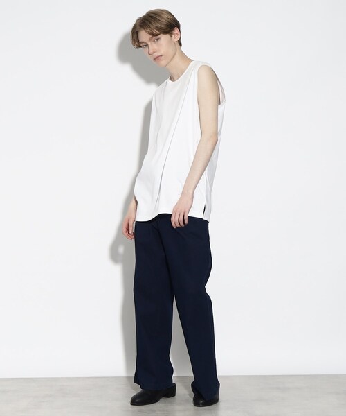 tk.TAKEO KIKUCHI(ティーケータケオキクチ)の「ハイゲージスムースロングタンクトップ(タンクトップ・メンズ・ホワイト/ブラック・02/03)」の7枚目の写真