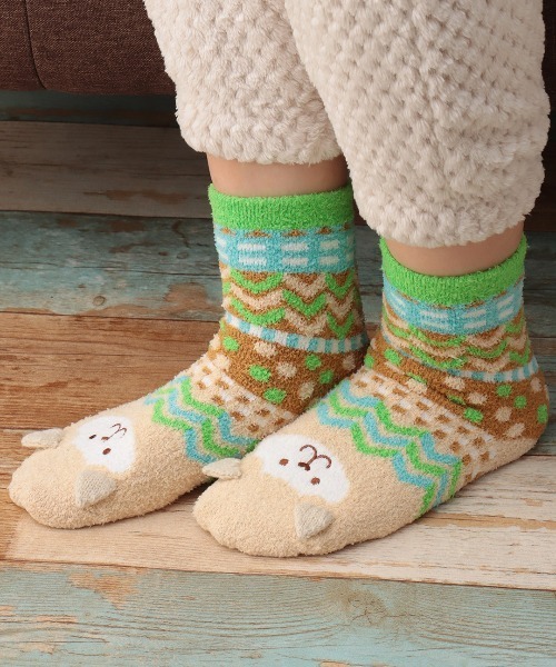 チチカカ（チチカカ）の「アミーゴルームソックス 23-25cm（ソックス/靴下・レディース・ブルー/レッド/ベージュ/ピンク/グレー/グリーン・FREE）」の3枚目の写真