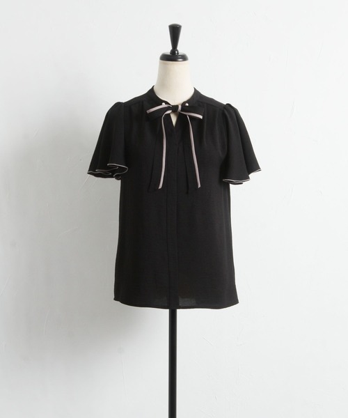 tocco closet(トッコ クローゼット)の「【ZOZO限定柄あり】マルチWAYボウタイリボン×パールピン配色ブラウス(シャツ/ブラウス・レディース・ブラック/ドット/その他/オフホワイト・M)」の20枚目の写真
