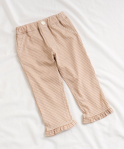 apres les cours(アプレレクール)の「【WEB限定】裾フリル/7days Style pants(その他パンツ・キッズ・インディゴブルー/ドット/チェック・110/80/100/120/130/90)」の1枚目の写真