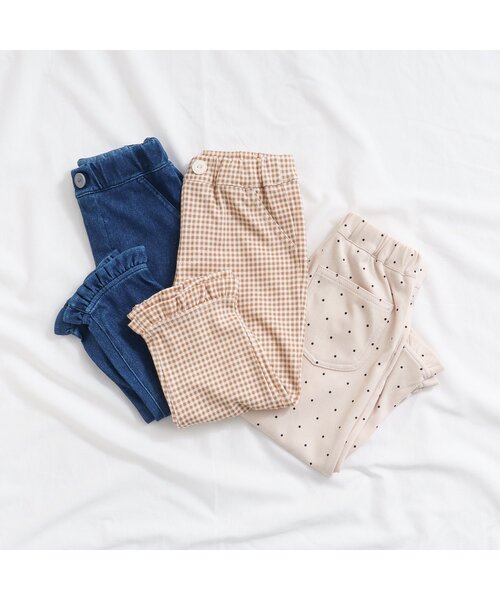 apres les cours(アプレレクール)の「【WEB限定】裾フリル/7days Style pants(その他パンツ・キッズ・インディゴブルー/ドット/チェック・110/80/100/120/130/90)」の12枚目の写真