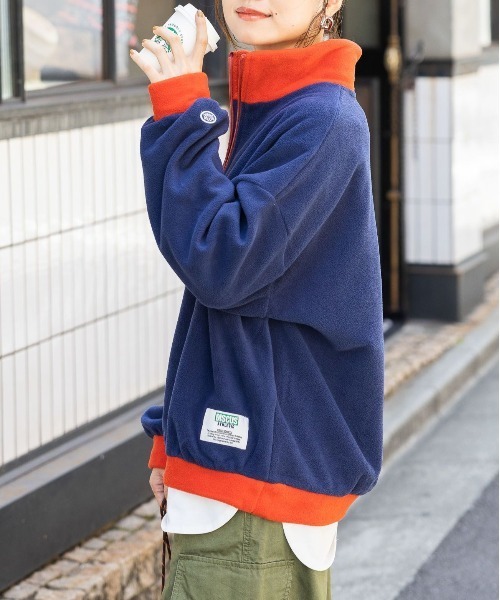 セール】【DISCUS/ディスカス】フリース刺繍ハーフジップ（スウェット