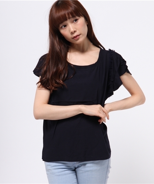 Kastane（カスタネ）の「【Kastane】フリンジプルオーバー（シャツ/ブラウス・レディース・オフホワイト/ネイビー/ピンク/グリーン/アイボリー/ブラック/キャメル・FREE）」の18枚目の写真