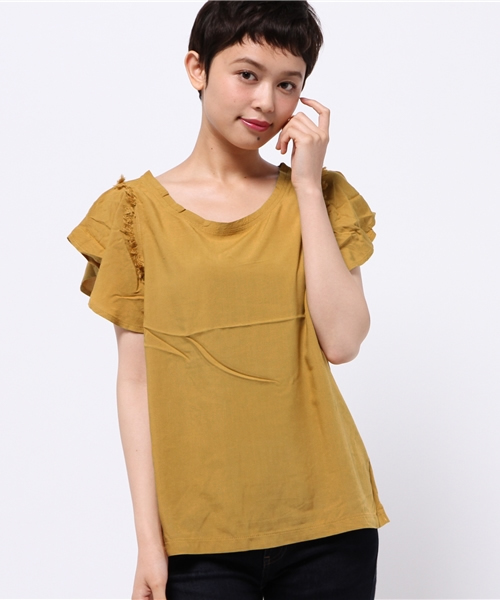 Kastane（カスタネ）の「【Kastane】フリンジプルオーバー（シャツ/ブラウス・レディース・オフホワイト/ネイビー/ピンク/グリーン/アイボリー/ブラック/キャメル・FREE）」の6枚目の写真