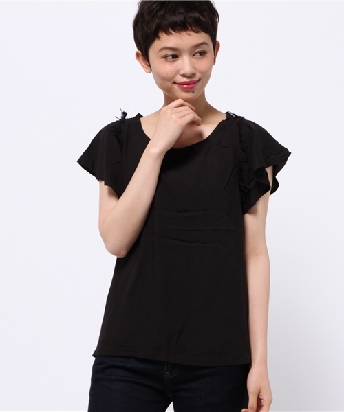 Kastane（カスタネ）の「【Kastane】フリンジプルオーバー（シャツ/ブラウス・レディース・オフホワイト/ネイビー/ピンク/グリーン/アイボリー/ブラック/キャメル・FREE）」の3枚目の写真