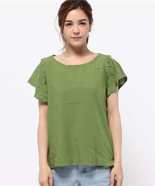 Kastane（カスタネ）の「【Kastane】フリンジプルオーバー（シャツ/ブラウス・レディース・オフホワイト/ネイビー/ピンク/グリーン/アイボリー/ブラック/キャメル・FREE）」の8枚目の写真