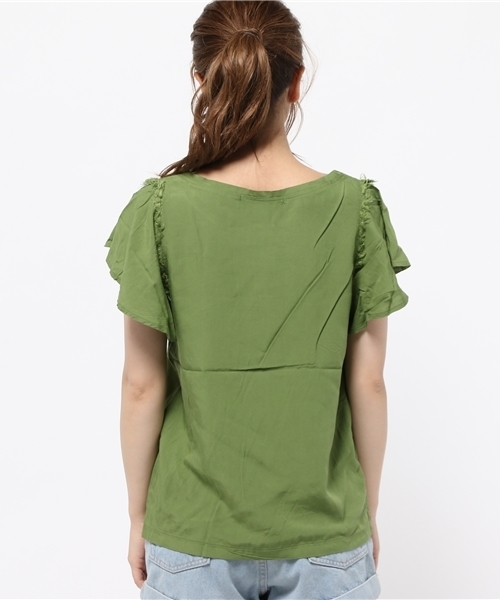 Kastane（カスタネ）の「【Kastane】フリンジプルオーバー（シャツ/ブラウス・レディース・オフホワイト/ネイビー/ピンク/グリーン/アイボリー/ブラック/キャメル・FREE）」の10枚目の写真