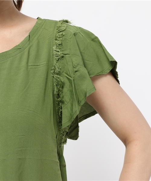 Kastane（カスタネ）の「【Kastane】フリンジプルオーバー（シャツ/ブラウス・レディース・オフホワイト/ネイビー/ピンク/グリーン/アイボリー/ブラック/キャメル・FREE）」の12枚目の写真