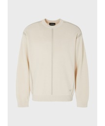 EMPORIO ARMANI | 【エンポリオ アルマーニ】ステッチセーター バージンウール混紡ファブリック製 コードエフェクト ジャカードストライプ(ニット/セーター)