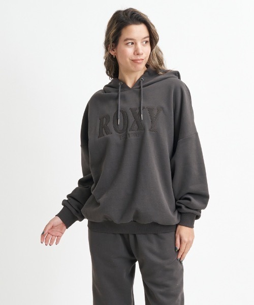 ROXY(ロキシー)の「JIVY HOODIE/ロキシー裏起毛オーバーサイズシルエットシンプルプルオーバーパーカー・フーディ(スウェット・レディース・ブラック/グリーン/グレー・SMALL/LARGE/MEDIUM/X-LARGE)」の4枚目の写真