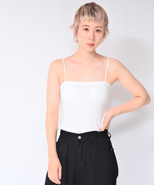 Alite cloth(アリーテクロス)の「パッド付チューブトップ(チューブトップ・レディース・モカ/ホワイト/グリーン/ブラック/ピンク・FREE)」の2枚目の写真