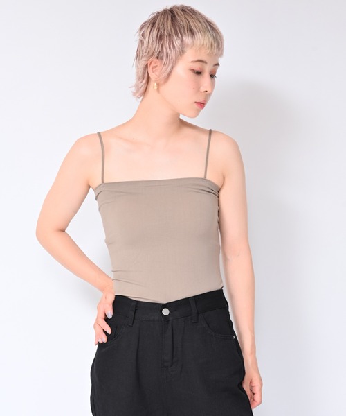 Alite cloth(アリーテクロス)の「パッド付チューブトップ(チューブトップ・レディース・モカ/ホワイト/グリーン/ブラック/ピンク・FREE)」の3枚目の写真