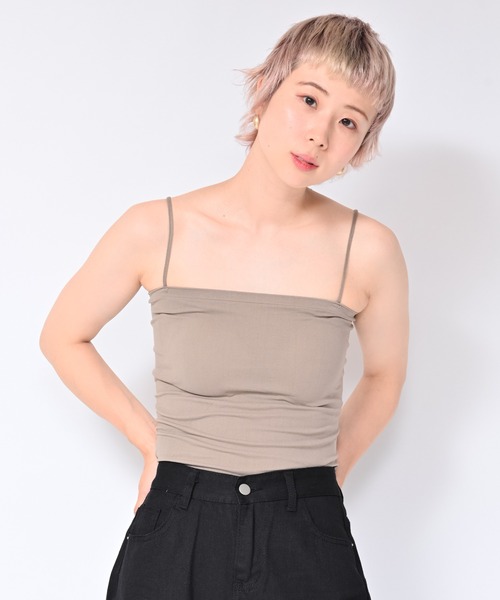 Alite cloth(アリーテクロス)の「パッド付チューブトップ(チューブトップ・レディース・モカ/ホワイト/グリーン/ブラック/ピンク・FREE)」の9枚目の写真