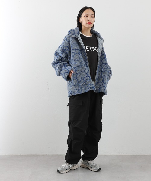 COLONY 2139（コロニートゥーワンスリーナイン）の「ニュアンス柄スタンドボアブルゾン（ブルゾン・レディース・ブラック/グレー/オフホワイト・FREE）」の5枚目の写真