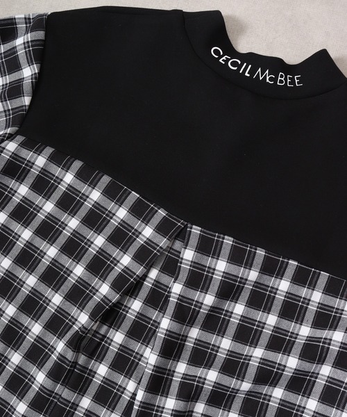【セール】ダンボールチェック切り替えモックネック（スウェット）｜CECIL McBEE（セシルマクビー）