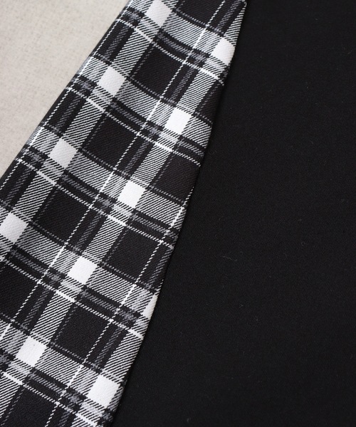 【セール】ダンボールチェック切り替えモックネック（スウェット）｜CECIL McBEE（セシルマクビー）