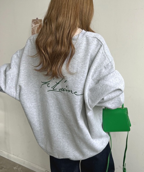 Futier land(フューティアランド)の「【ZOZOTOWN限定】バック刺繍ロゴトレーナー(スウェット・レディース・グリーン系その他/ネイビー/グリーン/グレー/チャコールグレー/ブルー/アイボリー/モカ・FREE)」の3枚目の写真