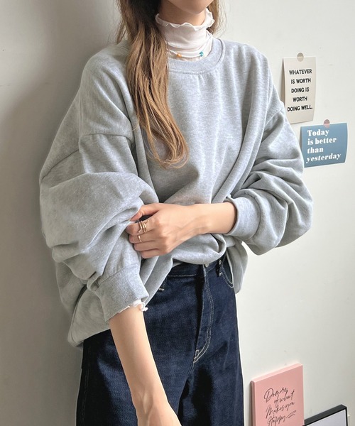 Futier land(フューティアランド)の「【ZOZOTOWN限定】バック刺繍ロゴトレーナー(スウェット・レディース・グリーン系その他/ネイビー/グリーン/グレー/チャコールグレー/ブルー/アイボリー/モカ・FREE)」の19枚目の写真