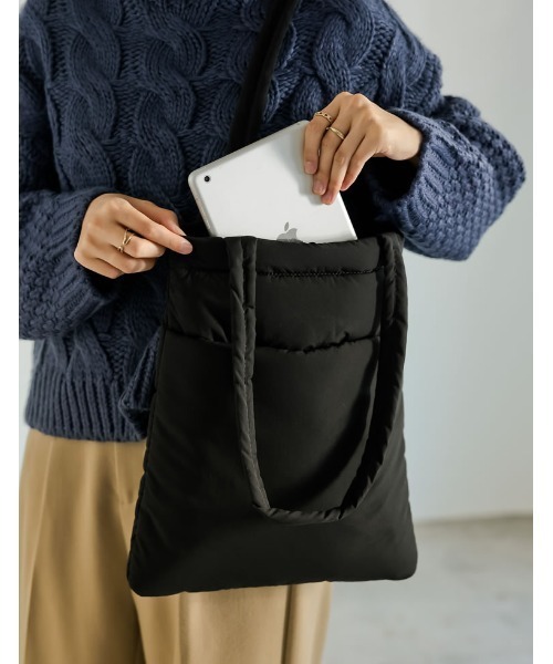 Re:EDIT(リエディ)の「スクエアペディントートバッグ(トートバッグ・レディース・ブラック/グレー・FREE)」の3枚目の写真