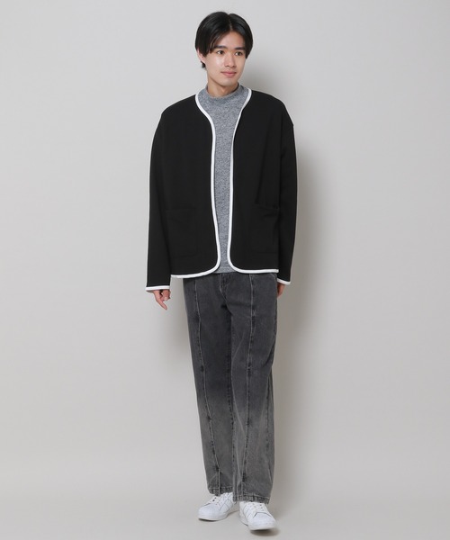 3.3 Field Trip （3.3フィールドトリップ）の「3.3 Field Trip／LINE カーディガン（カーディガン/ボレロ・メンズ・ネイビー/ブラック・FREE）」の4枚目の写真