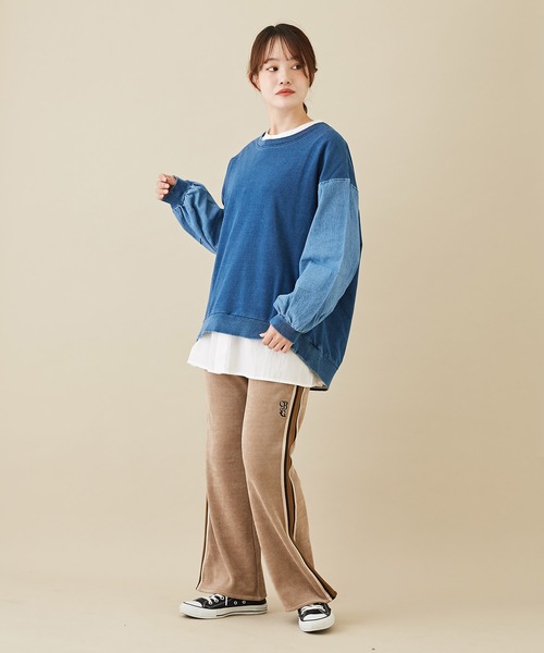 CUBE SUGAR（キューブシュガー）の「ピケストレッチトラックパンツ（その他パンツ・レディース・ベージュ/ネイビー/ブラウン/マルチ・M）」の10枚目の写真