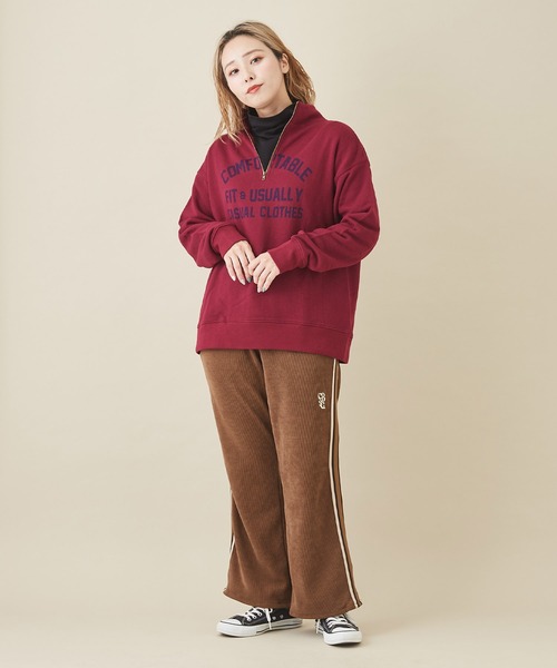 CUBE SUGAR（キューブシュガー）の「ピケストレッチトラックパンツ（その他パンツ・レディース・ベージュ/ネイビー/ブラウン/マルチ・M）」の19枚目の写真