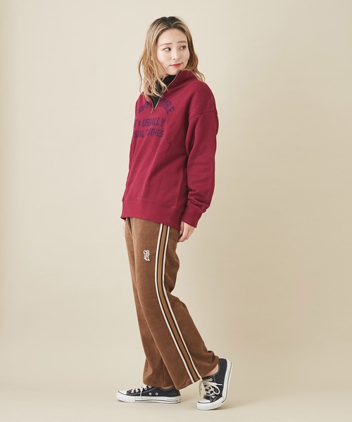 CUBE SUGAR（キューブシュガー）の「ピケストレッチトラックパンツ（その他パンツ・レディース・ベージュ/ネイビー/ブラウン/マルチ・M）」の20枚目の写真