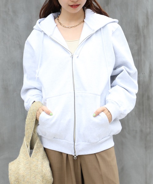 United Athle(ユナイテッドアスレ)の「【United Athle】15.0オンス スウェット フルジップパーカ(裏起毛)スーパーヘビーウェイト 厚手 ダブルジップ 5797(パーカー・レディース・アッシュ/ブラック・L/XL/XXL/M)」の8枚目の写真
