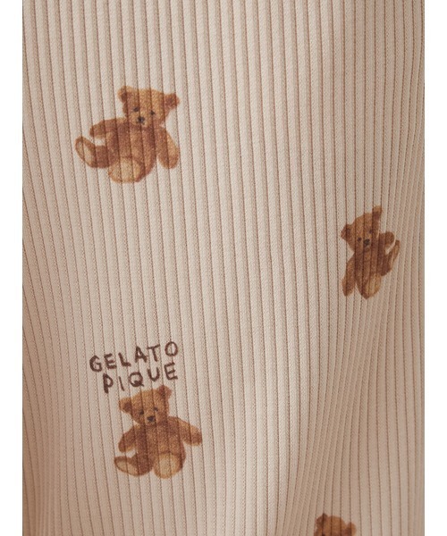 gelato pique / ベア柄リブロング上下セット gelato pique ジェラートピケ ドーナツベア柄ワンポイントT