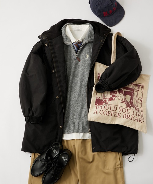 MONO-MART LADY'S(モノマートレディース)の「M-65 オーバーサイズナイロンミリタリー中綿ジャケット(ダウンジャケット/コート・レディース・アイボリー/カーキ/ライトグレー/ブラック・FREE)」の5枚目の写真