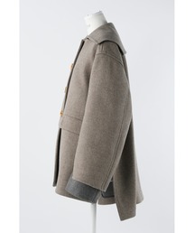 エンフォルド　メルトン スクエアカラー BOXコート　スリット　ダッフル ENFOLD（エンフォルド）の「メルトン スクエアカラーBOXコート